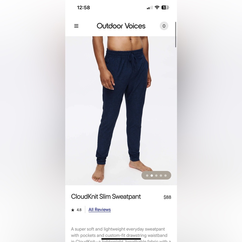 Outdoor Voices | CloudKnit Slim Sweatpant | s